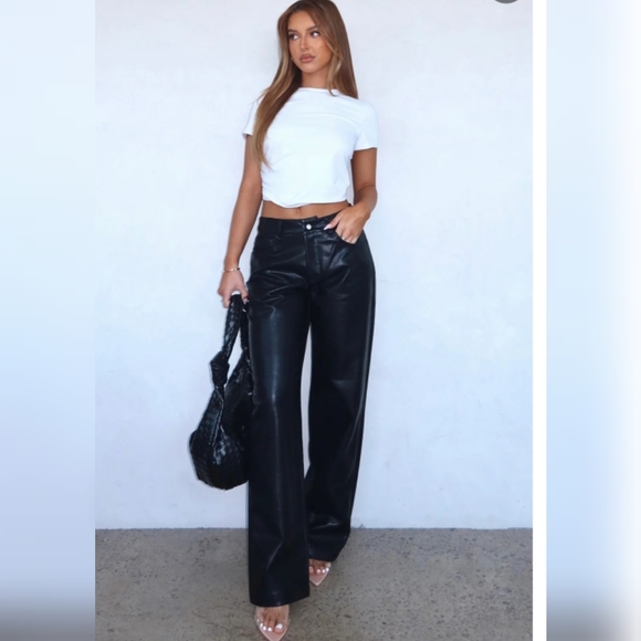 White Fox Boutique Pants - NWT White Fox Boutique "Bring The Style" Wide Leg PU Pants - Size XL Y2k